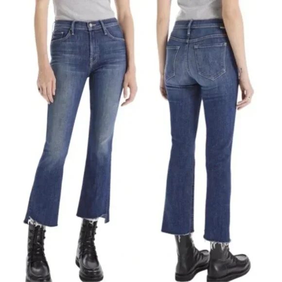 MOTHER The Insider Crop Step Fray Jeans in Girl Crush - Size 25 - Picture 1 of 14
